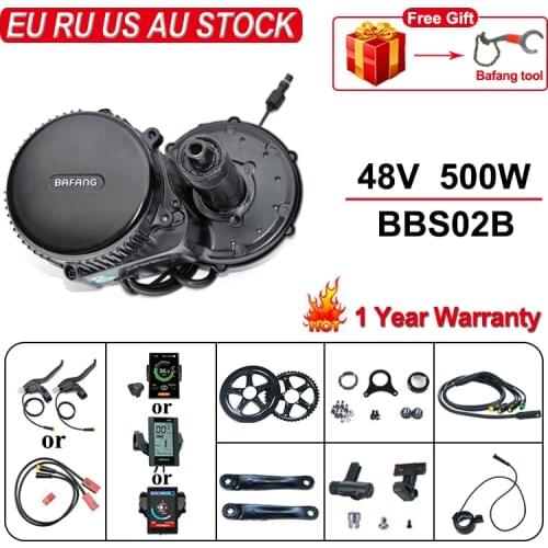 Bafang 500W 48V BBS02 Electric Bike Mid Drive Motor 8fun BBS02B Ebike Conversion Kit Electric Bicycle Powerful Motor C18 Display