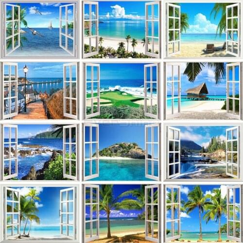 EverShine DIY Diamond Painting Full Square Landscape Rhinestones Art Diamond Embroidery Window Cross Stitch Home Decoration