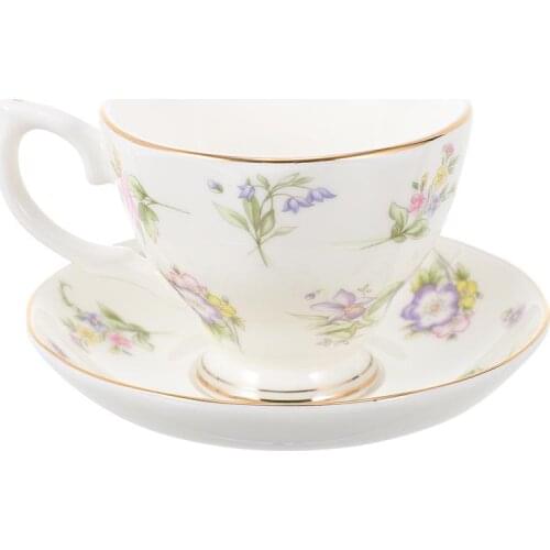 Europe Noble Bone China Coffee Mug Saucer Set Ceramic Milk Mug Cafe Tea Drinking Cup Afternoon Tea Cup Party Drinkware