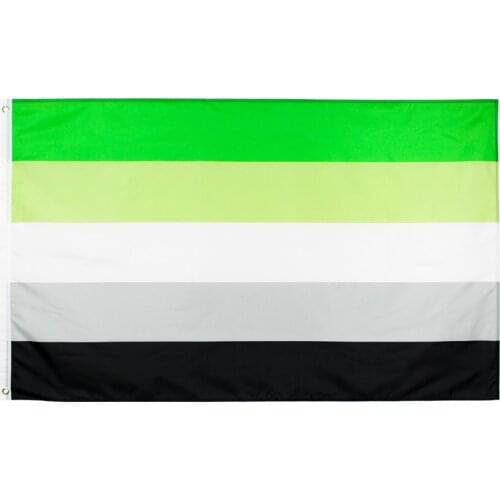 Aromantic Pride Flag- 3x5 Ft LGBTQIA Romantic Orientation Aromanticism Gender Rainbow Banner Flag