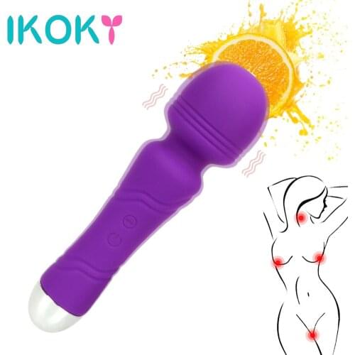 IKOKY AV Stick Strong Vibrator Clitoris Stimulator Magic Wand 10 Frequency Waterproof Female Masturbation Sex Toys for Women