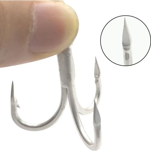 AS 2PCS Big Game 5X Treble Hooks Stainless Skirts BKK 3/0 Strong Hybrid Strength Anchor Fishing Hooks Jigging Carbon Lure Hooks