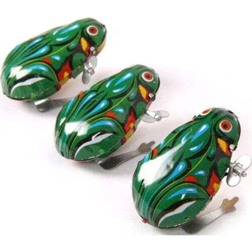 Kids Classic Wind Up Clockwork Toys Jumping Frog Vintage Do the old Toy Funny Action Figures Childrens gifts