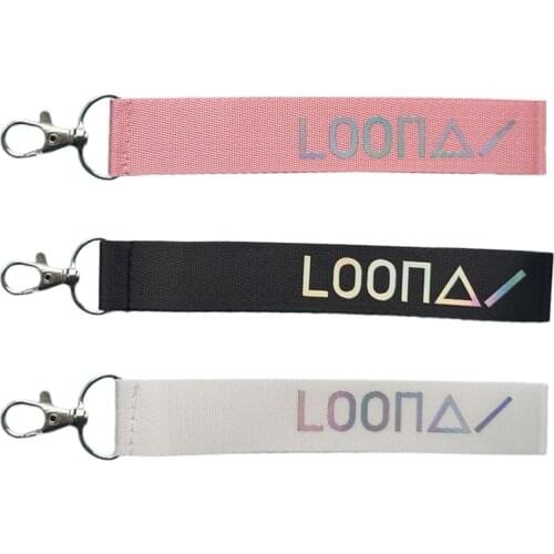 KPOP LOONA Hyun Jin Ha Seul Yeo Jin ViVi Hee Jin Keychain Name Mobile Phone Rope Cheorry Key Chain Ring Mobile Phone Pendant