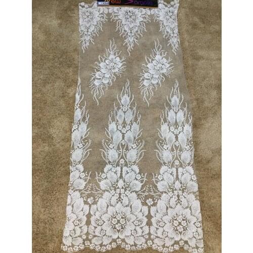 Beatiful Wholesale Beaed Lace Bridal Dress Embroidery Fabric Trimming Lace 10 Yards/ Lot