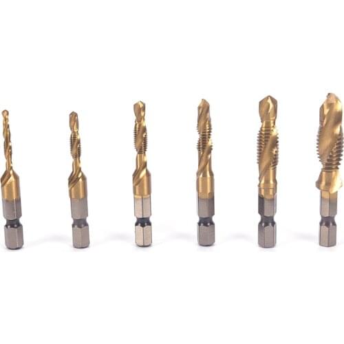 Metric Plug Hand Tap Drill Bits HSS 6542 Screw Spiral Point Thread M3 M4 M5 M6 M8 M10 Metalworking Hex Shank Machine Taps Kit