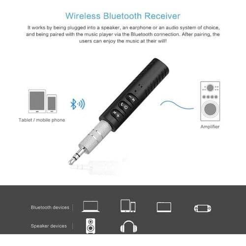 Mini Wireless Bluetooth Car Kit Hands 3.5mm Jack AUX Audio Receiver Adapter NEW