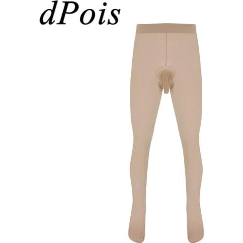 Mens Skinny Stretchy Pantyhose with Open Closed Penis Pouch for Men Tights Stockings Pants Sexy Leggings Socks Seamless Hosiery