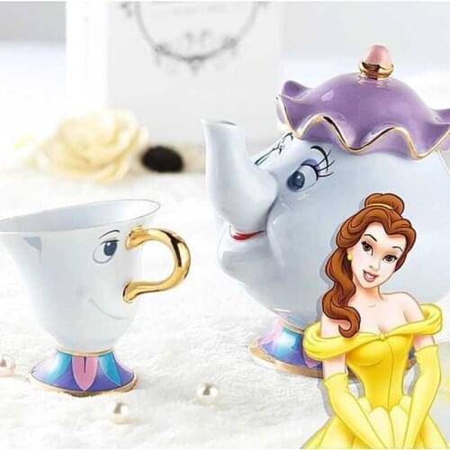 New Cartoon Beauty And The Beast Teapot Mug Mrs Potts Chip Tea Pot Cup One Set Lovely Christmas Gift Fast Post