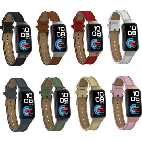 Leather Band For Honor Band 6 Strap Smartwatch Accessories Microfiber PU Leather Wristband Bracelet For Huawei Band 6