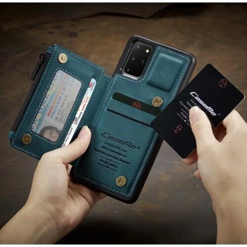 Luxury Leather Wallet For Samsung Galaxy S20Plus Case Magnetic Wallet Case Armor Shockproof Card Holder Wallet Flip Cover Buckle