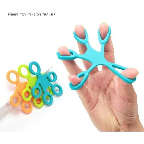 Finger Grip Silicone Ring Exerciser Resistance Band Fitness Stretcher 3 Levels Finger Sensory Toy for Autism ADHD