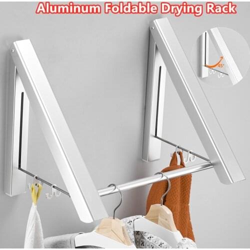 Foldable Wall Clothing Hanger Telescopic Rack Outdoor Drying Rack For Clothes Clothesline Balcony Clothes Rods Adjustable