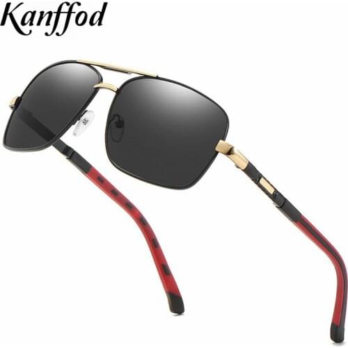 Kanffod Mens Square Metal Polarized Sunglasses Women Male Driving Sports New Luxury Brand Design UV400 Zonnebril