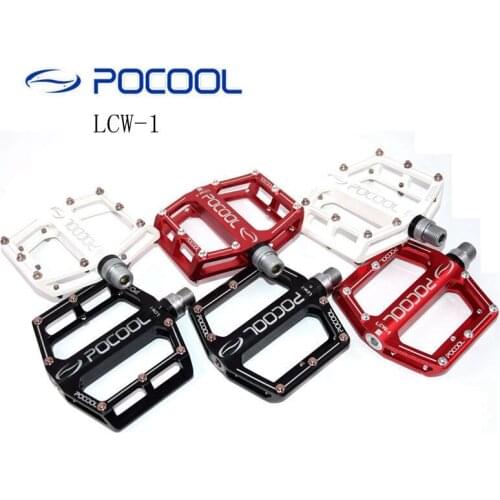 POCOOL Ultralight Bike pedals Non slip Professional Bearing MTB Pedal Aluminum Alloy Mountain Road Bicycle Pedal Parts LCW-1