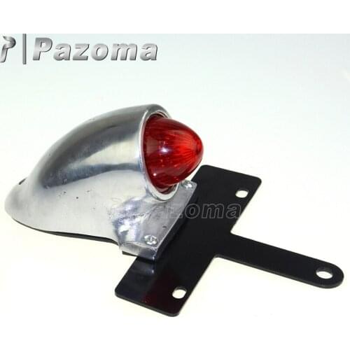 Vintage Motorcycle 12V Rear Tail Brake Light License Plate Bracket Taillight for Harley Bobber Chopper Custom