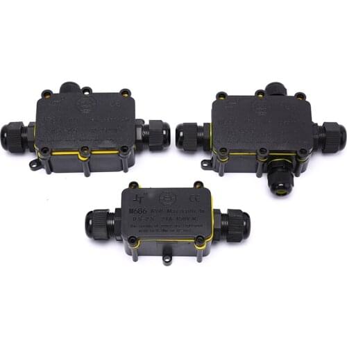 Terminal Block Waterproof Box Black Cable Junction Box Waterproof Junction Box Electrical Enclosure Cable Connecting