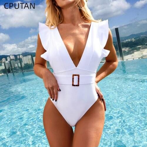 2021 Women Sexy Swimsuits One Piece Ruffle And Tummy Control Bathing Suit Bodysuit Monokini Beach Wear Plus Size