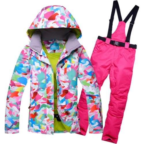Winter Ski Suit Women High Quality Ski Jacket Pants set for Women Warm Waterproof Windproof Skiing and Snowboarding Suits