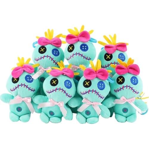 10pcs/set 13cm Cartoon Lilo and Stitch Scrump Plush Toys Pendants Soft Stuffed Scrump Plush Animals Dolls