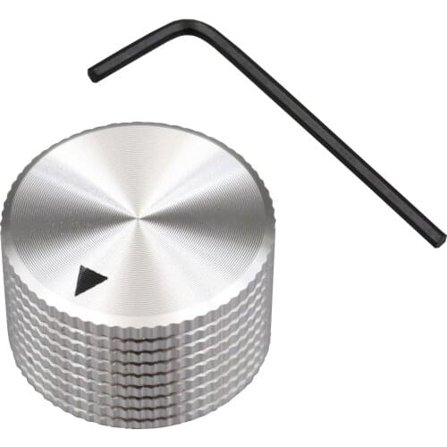 5Pcs Silver aluminum 25*15.5*6.35mm knob cap with the pointer hole forr potentiometer