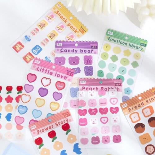 6pcs/pack Creativity STICKER DIY Scrapbooking Masking Mobile Phone Decals Little Love Decorative School Office Supplies