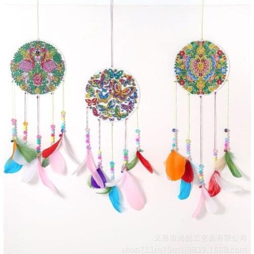 5D DIY Diamond Painting Acrylic Wind Chime Pendant Sun Catchers Mosaic Kit Rhinestone Hanging Wall Ornaments Home Decor Gifts