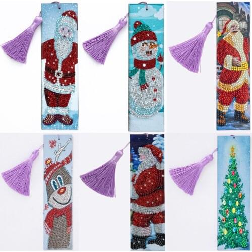 Diamond Painting Bookmark Diamond Art Bookmarks Cross Stitch Embroidery Kit Special Shaped Drill for Christmas DIY Art Craft
