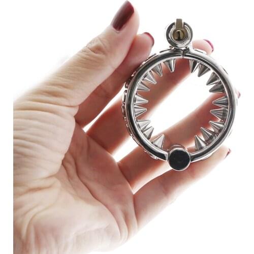 Kalis Teeth Spike Extreme Chastity Device Cock Ring Cock Lock for Men Scrotum Pendant Male Torture Devices BDSM Toys 050IN