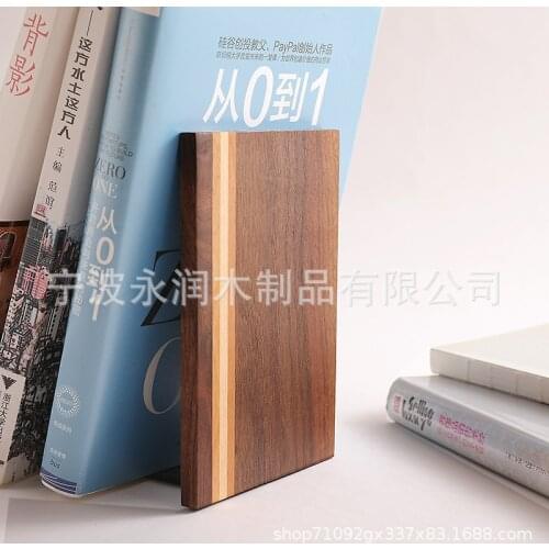 Black walnut maple splicing wooden L shape book stand school student desk book storage rack adjustable textbook magazine rack