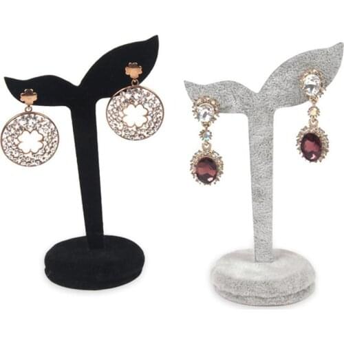 Black/Grey Velvet Hanging Earring Display Stand Jewelry Showing Case Earring Organizer Earring Holder Jewellery Stands