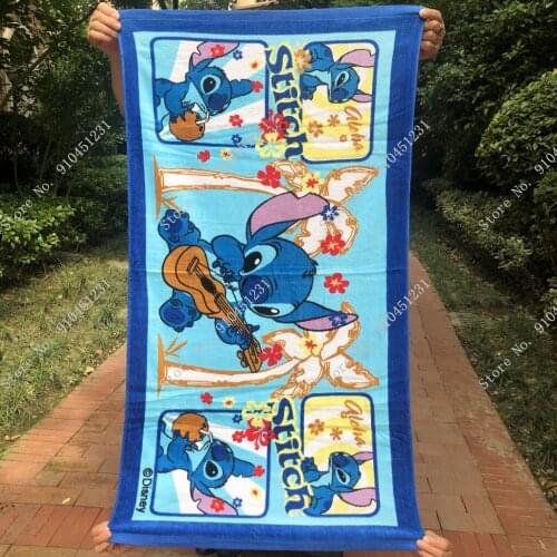 Disney Cute Lilo Stitch Baby Bath Beach Towel Cotton Soft Absorbent Boys Girls Swimming Towel Washcloth Boys Girls gift 60x120cm