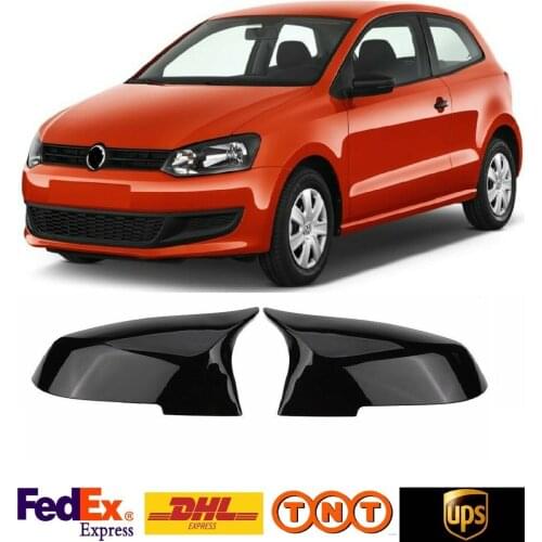 For VW Polo 2009-2017 6r / 6c Bat Mirror Cover Piano Black 2 pieces