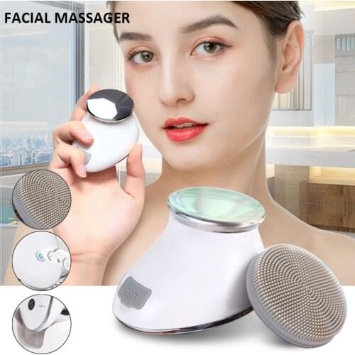 Electric Facial Massager Skin Care Pore Cleaning Vibration Lifting Wrinkle Remover Hot Massager Machine Face Beauty Instrument