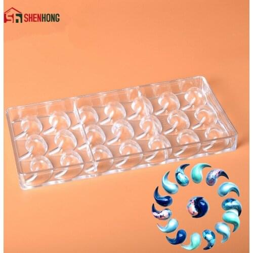 SHENHONG Tai Chi Chocolate Mold Polycarbonate Gossip Chocolate Mould Chinese Style Baking Molds Candy Mould moon yin and yang