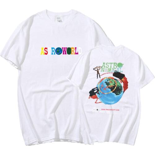 Travis Scott ASTROWORLD kanye west Men woman Cotton T Shirt Fashion Summer Hip Hop Harajuku Print Astronomic Mans t shirt