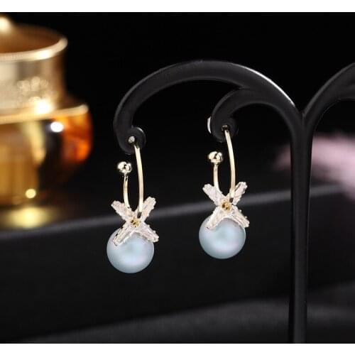 Korean Temperament Pearl Earrings Fashion Spring And Summer Elegant And Sweet Party Banquet Water Drop Ear Jewelry Women