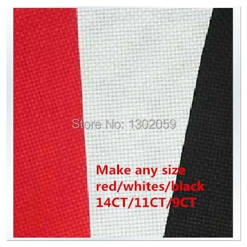 Red Black White 14CT 11CT 9CT Cross Stitch Embroidery Fabric Canvas Aida Cloth 200X100 Or Make Any Size