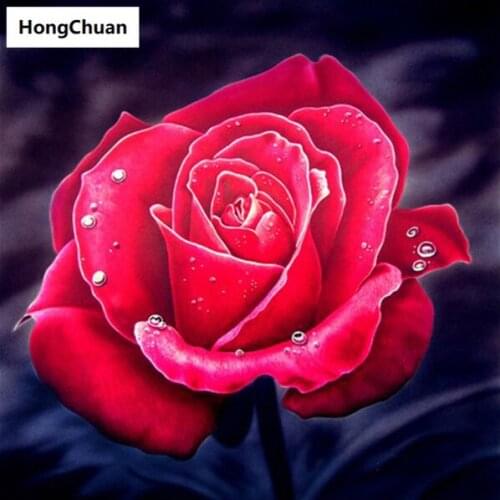 Red Rose Hand Sticker Diamond 5D DIY Square/Round Diamond Painting Mosaic Diamond Cross Stitch Mural Needlework Home Decoration