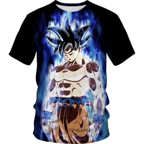 Summer new dragon ball mens T-shirt 3D printing anime Harajuku O-neck fashion trend short-sleeved mens and womens T-shirt