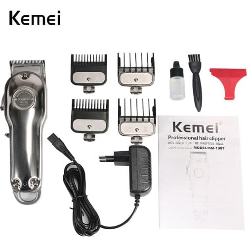 Kemei-1986 All-Metal Electric Hair Clipper Professional Hair Trimmer Men Rechargeable Cordless Hair Cutter Machine Kemei-1987