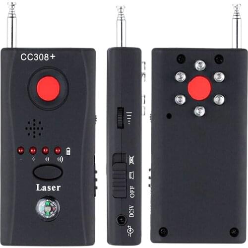 CC308+ Mini Anti-Spy RF Signal Radio Freqency Detector Hidden Camera Laser Lens GSM Device Finder Detector