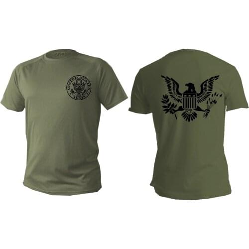 2019 Fashion Cool Men T-shirt T shirt Mens short sleeve green olive us army military man usa Eagle