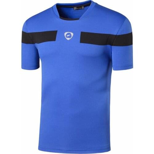 Jeansian Mens Sport Tee Shirt Tshirt T-Shirt Tops Running Gym Fitness Workout Football Short Sleeve Dry Fit LSL120 Blue2