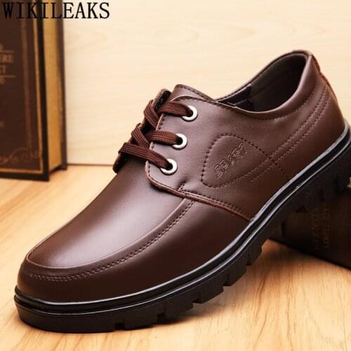 Oxford Shoes for Men Formal Shoes Men Dress Shoes Leather Casual Business Brown Dress Wedding Dress Office 2021 Chaussure Homme