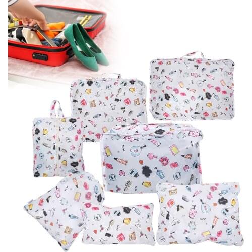 7 Piece Set Waterproof Makeup Bag Travel Cosmetics Storage Bag Holder Pouch Set Women Beauty Skin Care Products Toiletry Bag Set