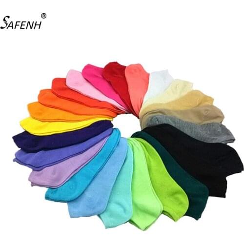 5 Pair Female Heart Dot Solid Low Cut Socks Short Socks Womens Slippers Spring Summer Cotton Blend Ankle Boat Socks