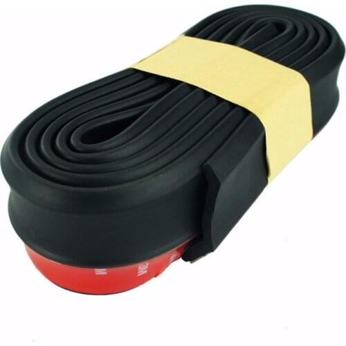 New Rubber Soft Black bumper Strip Car Width 2.5m length Exterior Front Bumper Lip Kit / Car bumper Strip