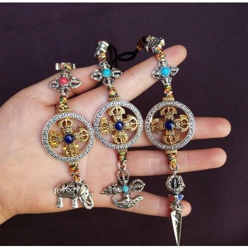 Wholesale Buddhist supplies GOOD 3P Efficacious Amulet Greco-Buddhist pocket travel CAR Safety Mantra Tibet Buddha Vajra Pendant