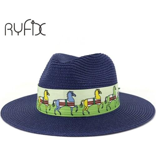 Casual straw hat for and women outdoor animal ribbon sun hat beach resort must-have straw hat personalized HA146